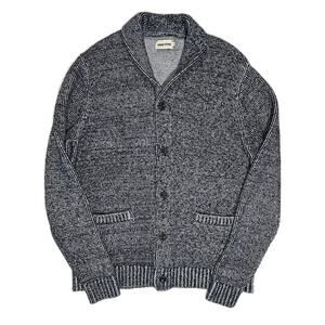 Taylor Stitch Crawford Shawl Cardigan Sweater Mens 44 Navy Marled Knit Huckberry